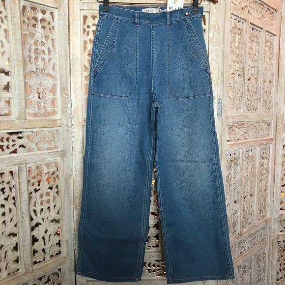 NWT MiH Jeans Super High Rise Wide Leg Long Pocket XS - Picture 1 of 10